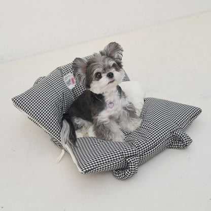 【予約】wide bag - plaid black [APERTY]