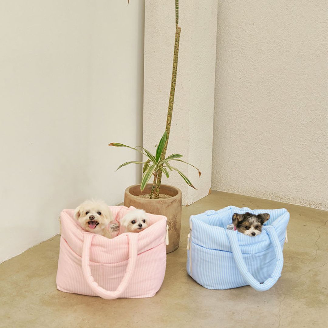 【予約】wide bag - stripe pink [APERTY]