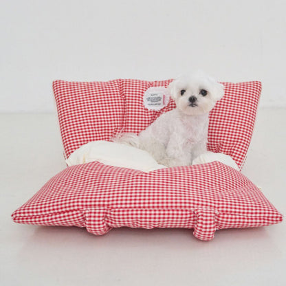 【予約】wide bag - plaid red [APERTY]