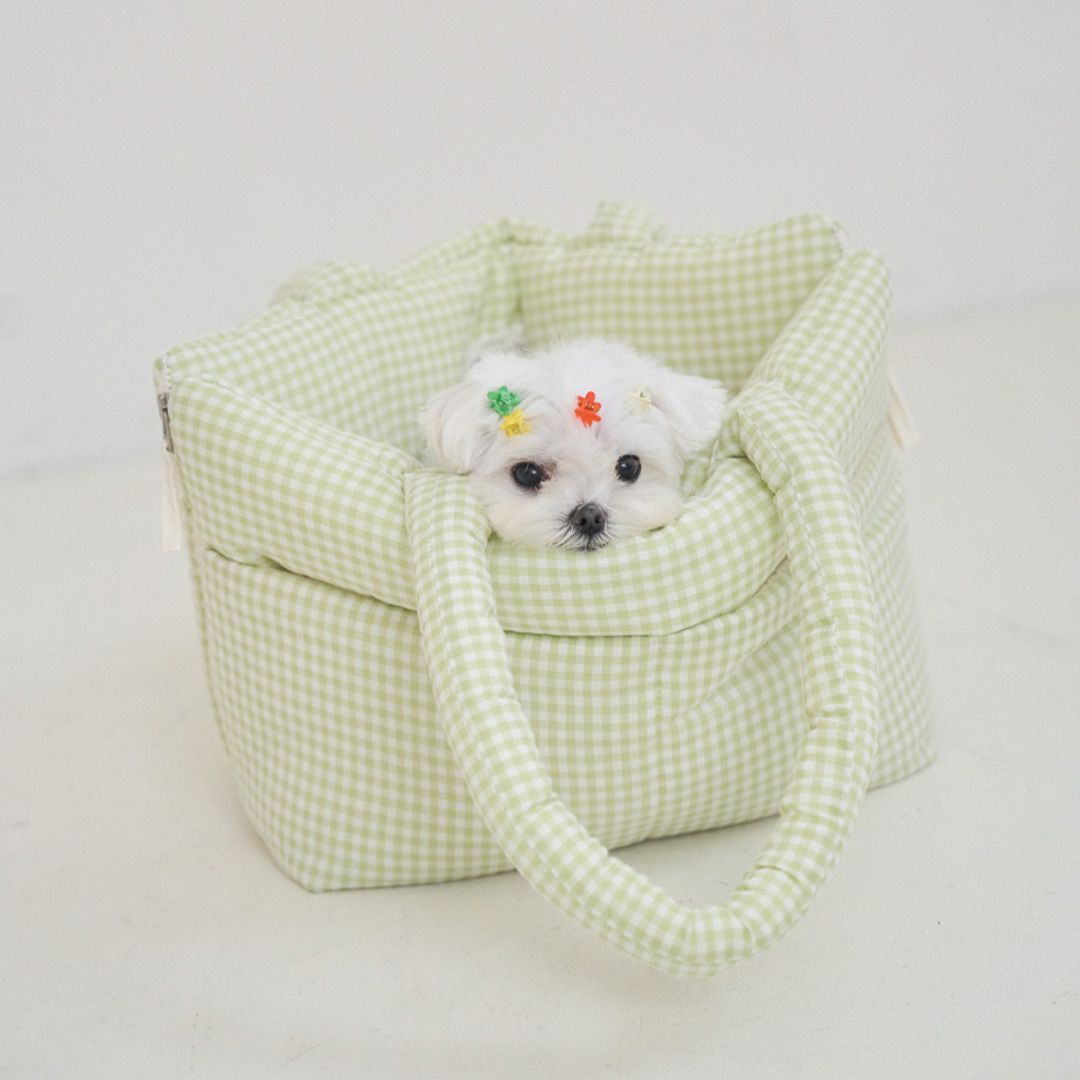 【予約】wide bag -  plaid green [APERTY]