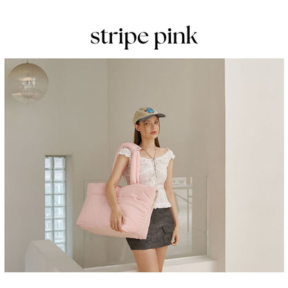 【予約】wide bag - stripe pink [APERTY]