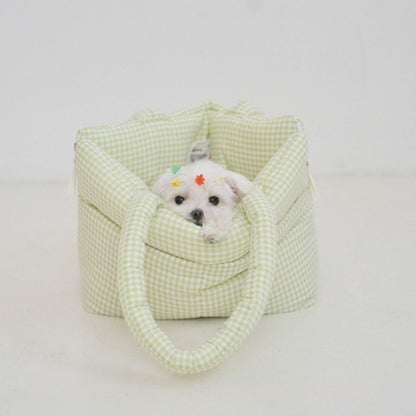 【予約】wide bag -  plaid green [APERTY]