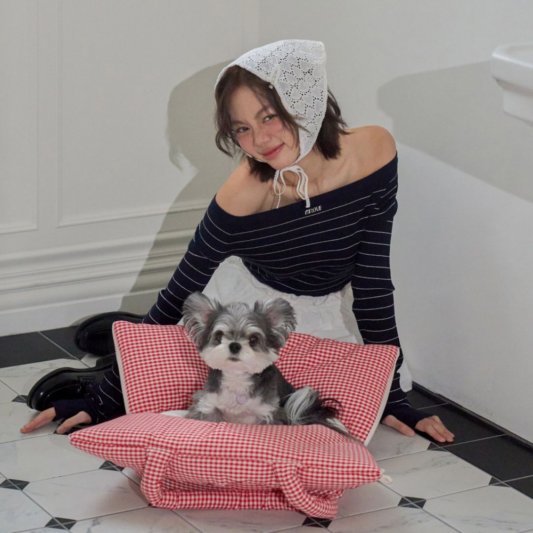 【予約】wide bag - plaid red [APERTY]