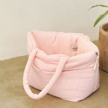 【予約】wide bag - stripe pink [APERTY]