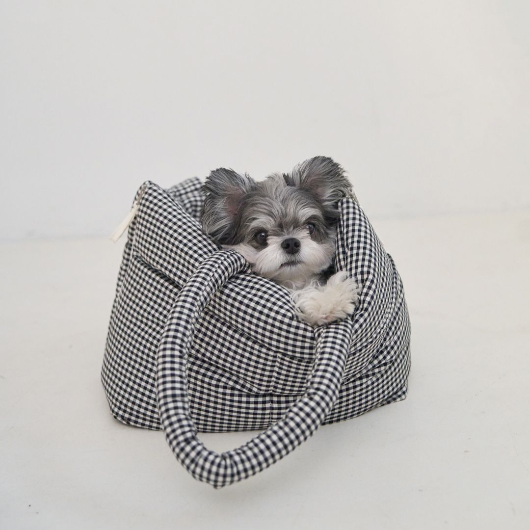 【予約】wide bag - plaid black [APERTY]