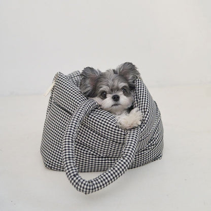 【予約】wide bag - plaid black [APERTY]