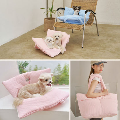 【予約】wide bag - stripe pink [APERTY]