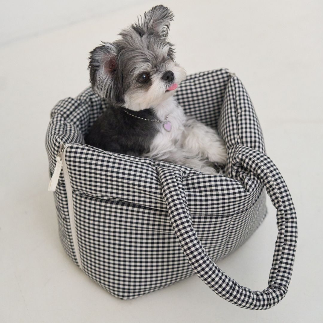 【予約】wide bag - plaid black [APERTY]